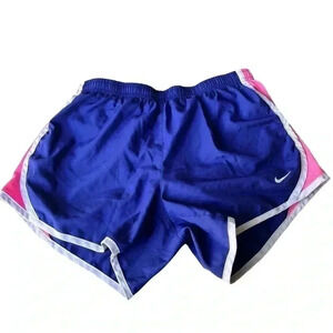 NIKE GIRLS DRI-FIT ACTIVE RUNNING SHORTS• SIZE GIRLS LARGE •BLUE/PINK/WHITE